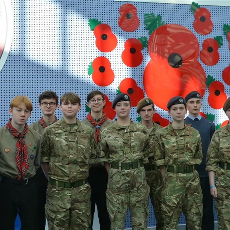 Stockport Academy Poppy Drop - We Will Remember Them