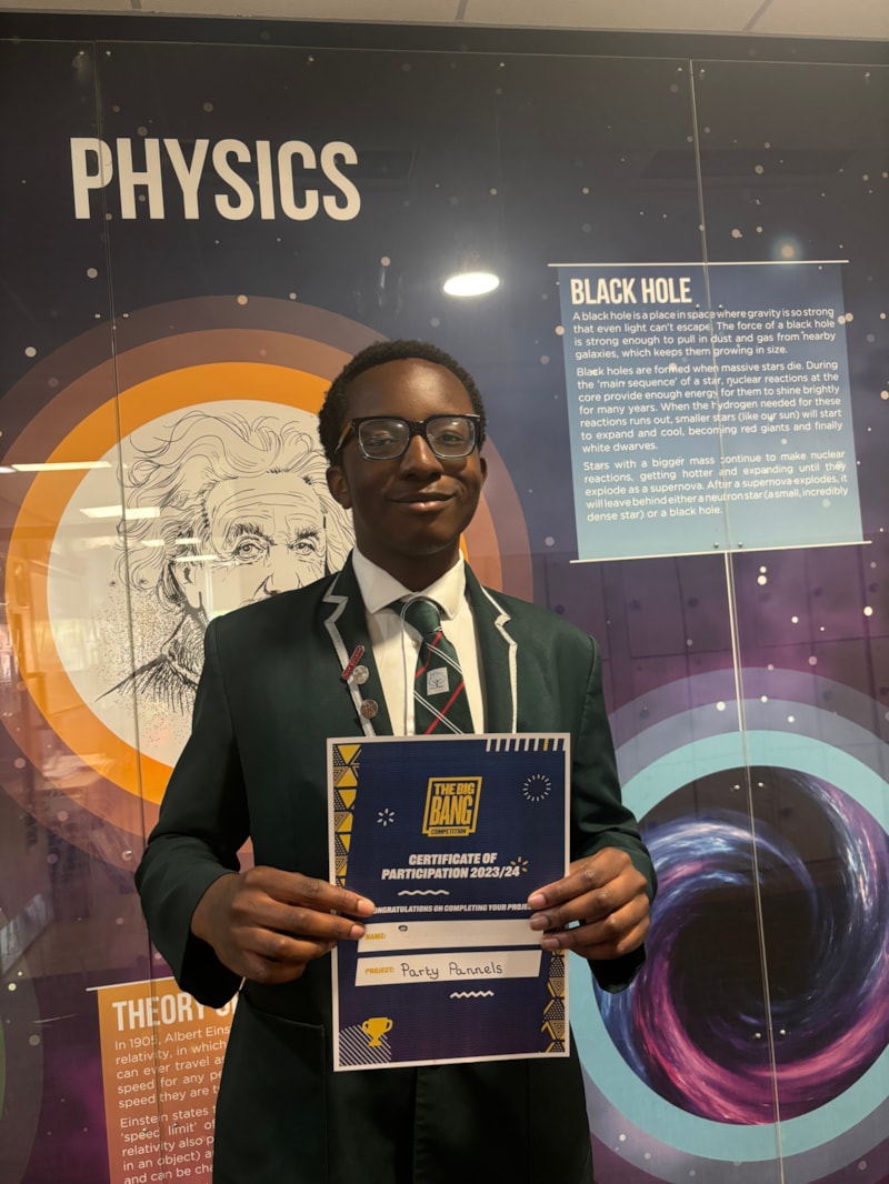Stockport Academy Student Shines in Big Bang Competition